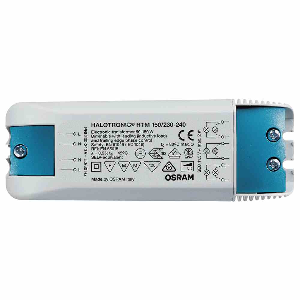 OSRAM 4050300581415 HALOTRONIC PROF Transformator, Mouse, 50-150W, 11,4-11,5V, grau, 153x54x36mm, elektronischer Trafo