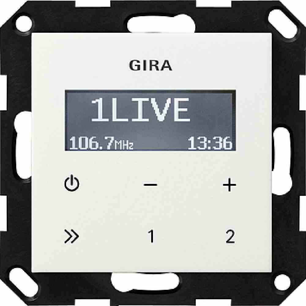 GIRA 228403 UP-Radio RDS ohne Lautsprecher, System 55 reinweiß