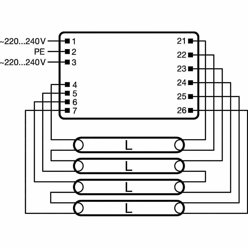 OSRAM 4008321294302 QT-FIT8 3X18,4X18 Vorschaltgerät, 4x18W, elektronisch, für T8, ohne Dimmung, 280x40mm
