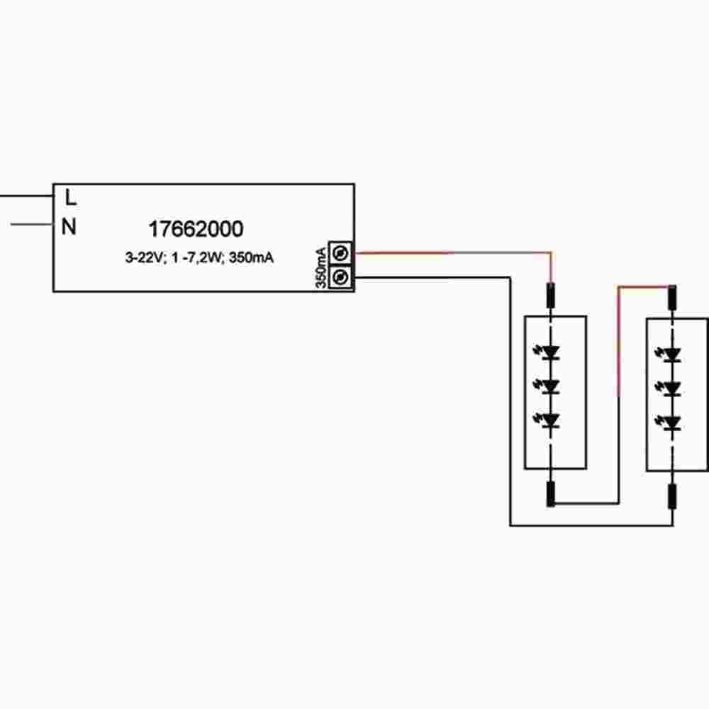 BRUMBERG 17662000 LED-Trafo, 1-7,2W, 0,35A, 22V, nicht dimmbar, IP20, Kunststoffgehäuse, dynamisch dynamisch