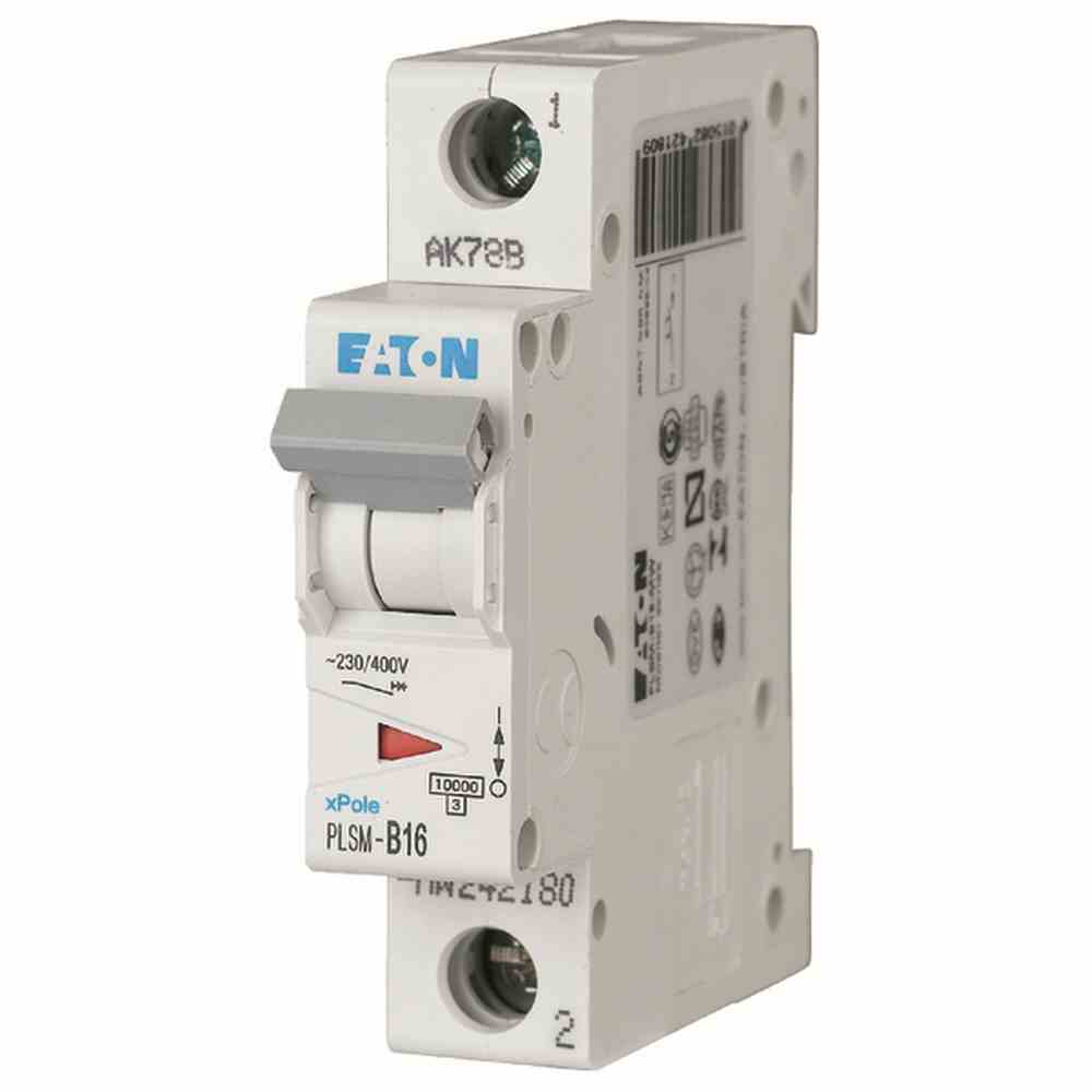 EATON 242180 Leitungsschutzschalter, B, 16A, 1p, 230V, 10kA, 1TE, AC, 50Hz, Zusatzeinrichtungen möglich, IP20