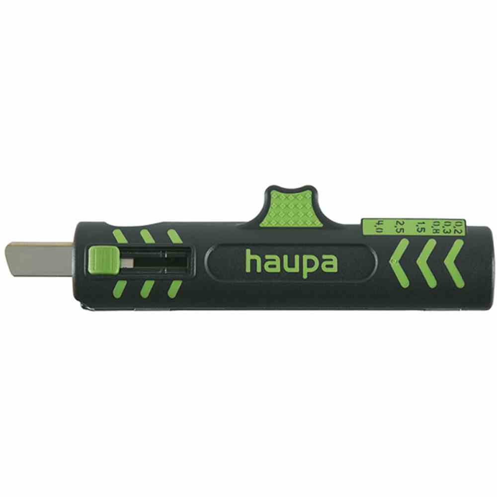 HAUPA 200043 Abisolierwerkzeug, Ø8-13mm, 0,2-4mm², Kerbtiefe einstellbar, Längsschnitt, Rundschnitt