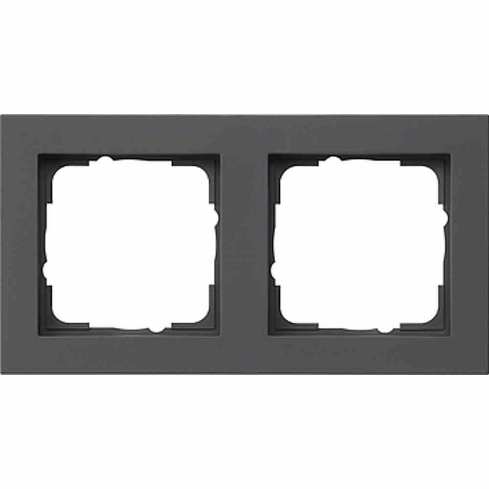GIRA 021209 E2 Rahmen, 2f, schwarz, Kunststoff, geeignet für Unterputz-Installation, Thermoplast