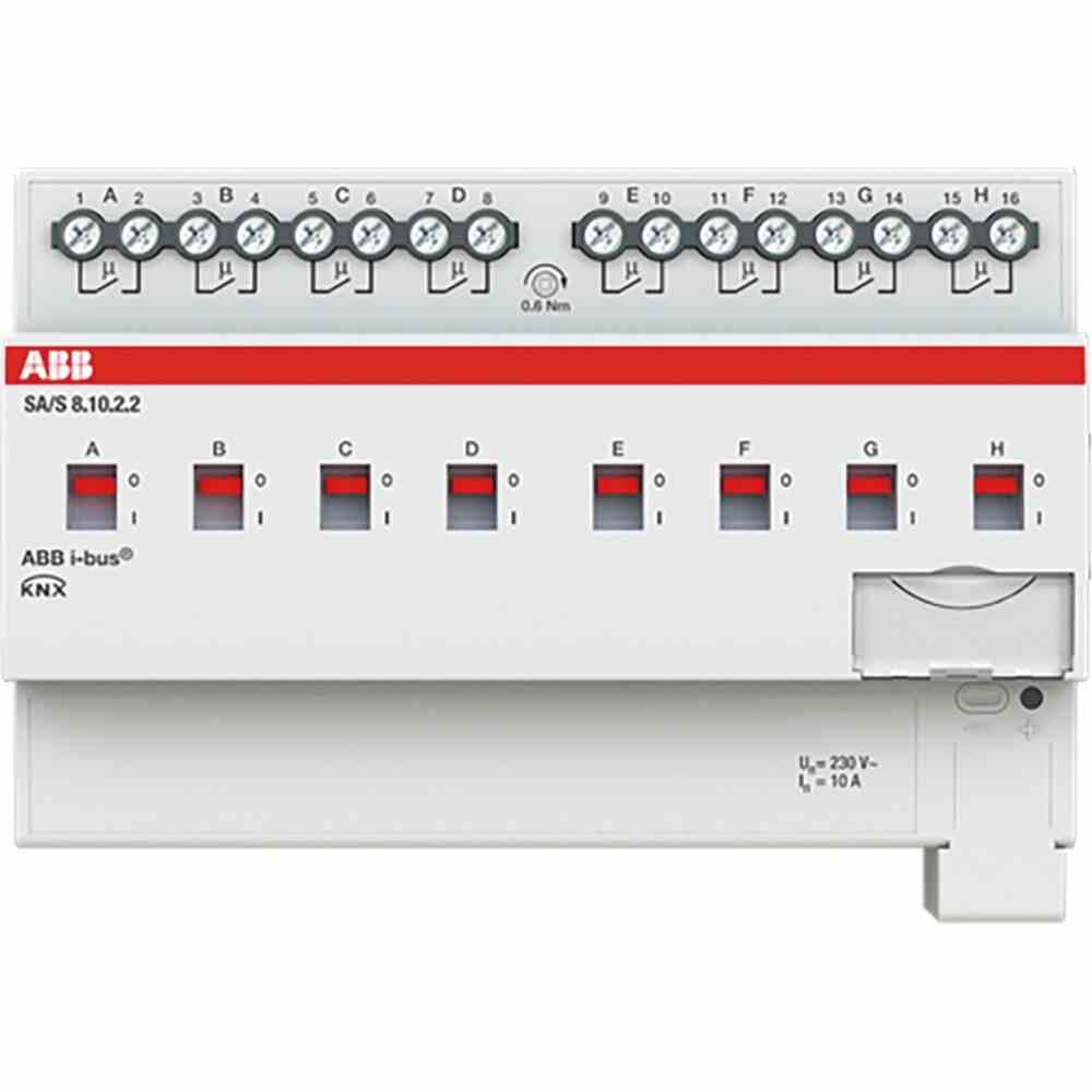 ABB 2CDG110259R0011 Schaltaktor, Bussystem KNX, REG, 8TE, 8Ausg, 10A, 2500W, 230V, Vor Ort-/Handbedienung