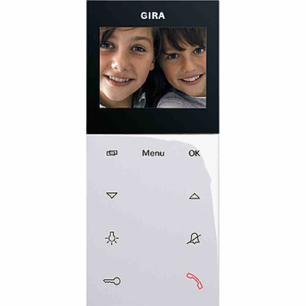 GIRA 123903 Wohnungsstation Video AP Plus, System 55 reinweiß