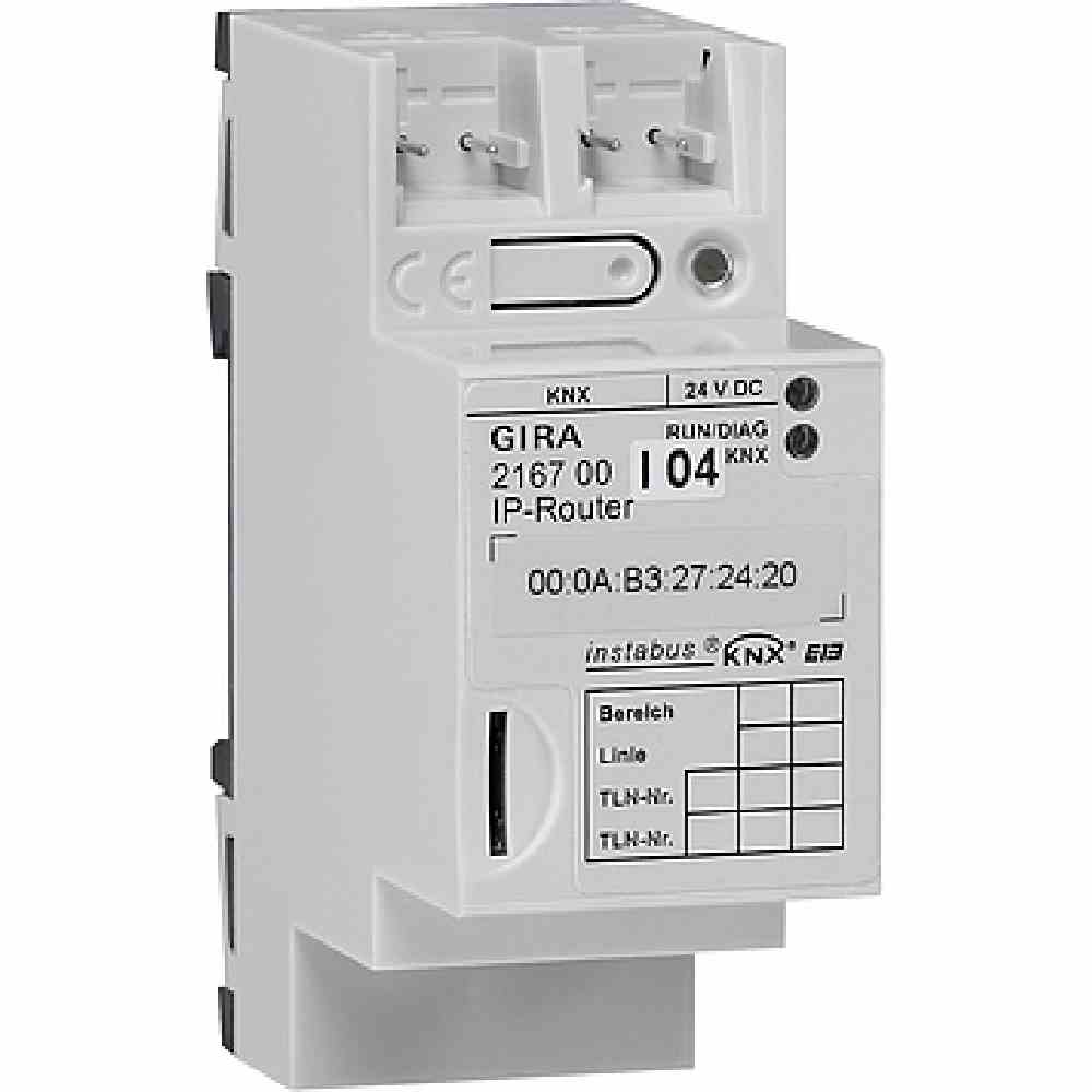 GIRA 216700 Datenschnittstelle, REG, 2TE, Bussystem KNX, ohne andere Bussysteme, Ethernet, mit LED-Anzeige