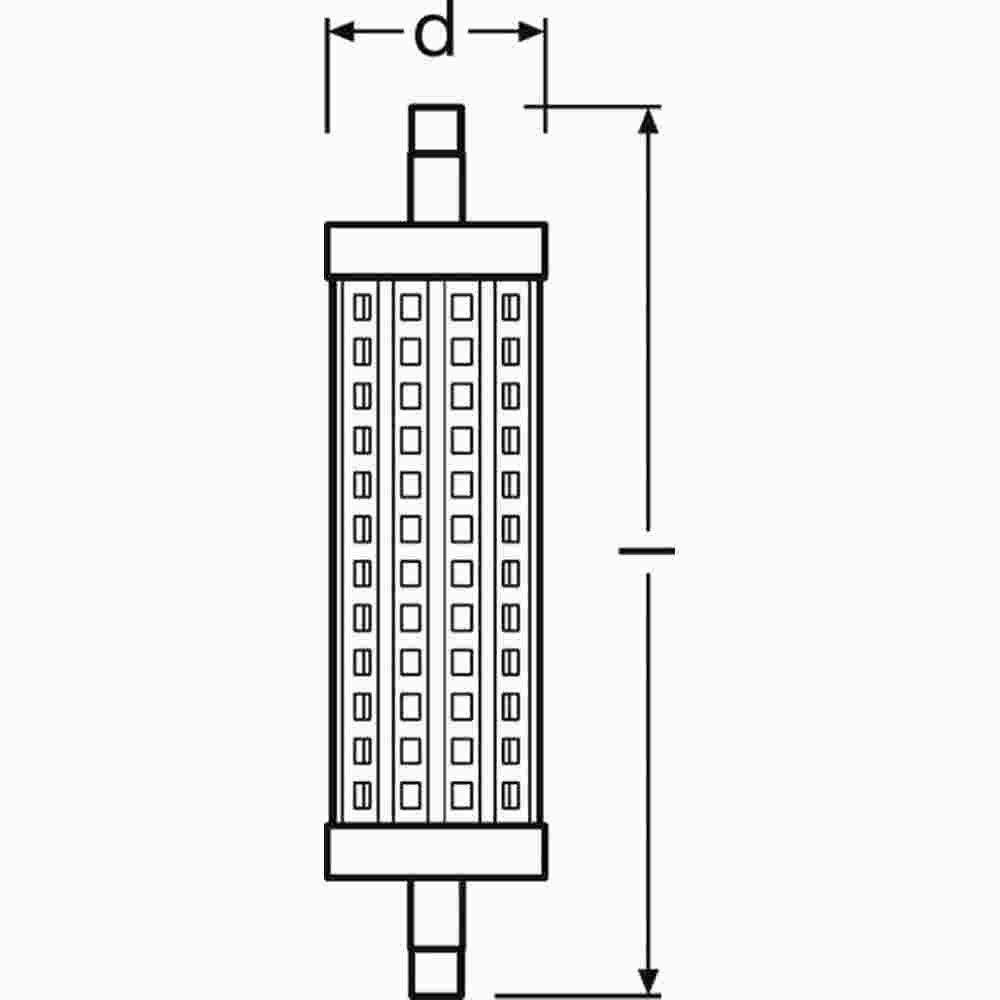 OSRAM 4058075811850 PARATHOM LED-Röhrenlampe, R7s, 15W, 2700K, 2000lm, klar, dimmbar, 300°, AC, Ø29mm