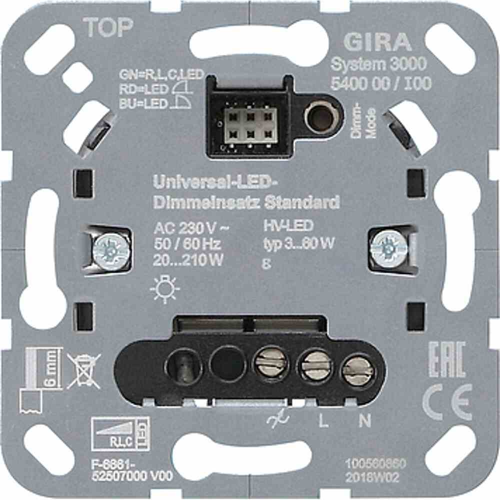GIRA 540000 System 3000 Universal-LED-Dimmeinsatz Standard Lichtwertspeicher