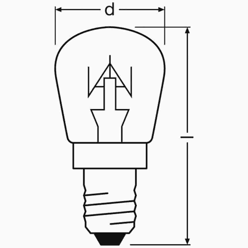 OSRAM 4050300310282 SPECIAL T Röhrenlampe, 15W, klar, E14, 230V, Ø26x57mm, 65mA,