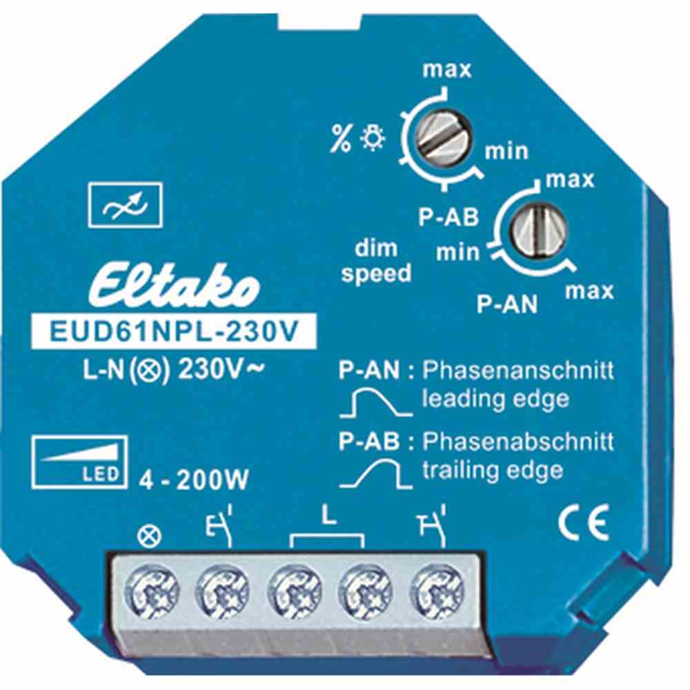 ELTAKO 61100832 Fernschaltdimmer, 4-200W, universal, Einbauinstallation, Lichtwertspeicher
