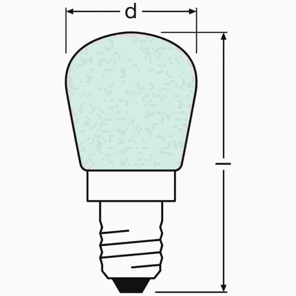 OSRAM 4050300323596 SPECIAL T Röhrenlampe, 25W, matt, E14, 230V, Ø26x57mm, 109mA, geeignet für Kühlschrank