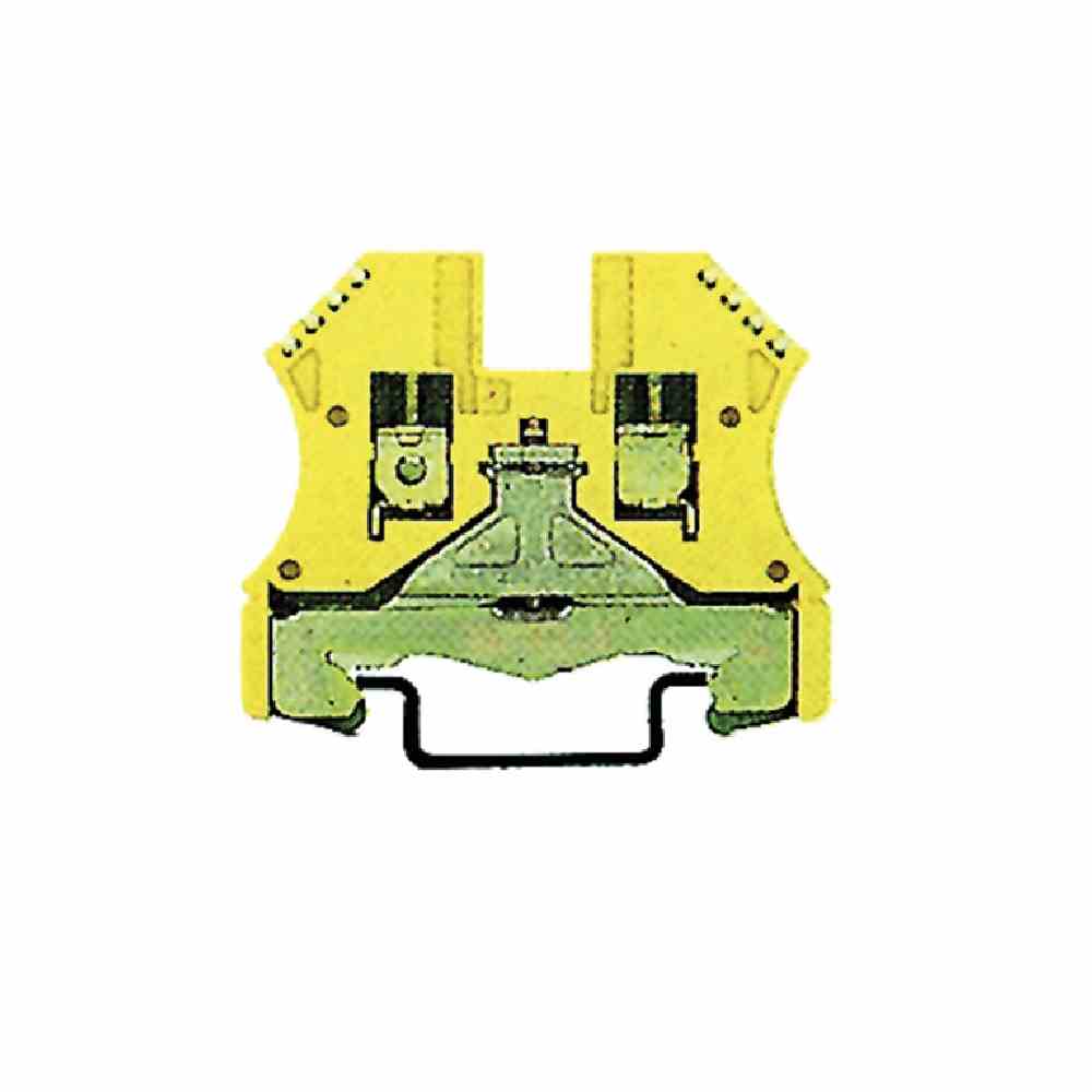 WEIDMÜLLER 1010000000 Schutzleiter-Reihenklemme, 0,5-4mm², grün/gelb, 1Etage, PEN-Funktion möglich, Hutschiene 35mm
