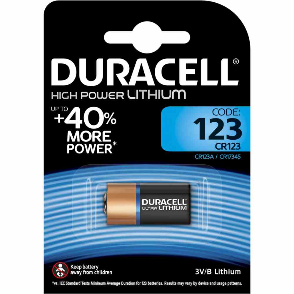 DURACELL 123106 HP Lithium Batterie 3V, CR123/CR17345, 1er Blister