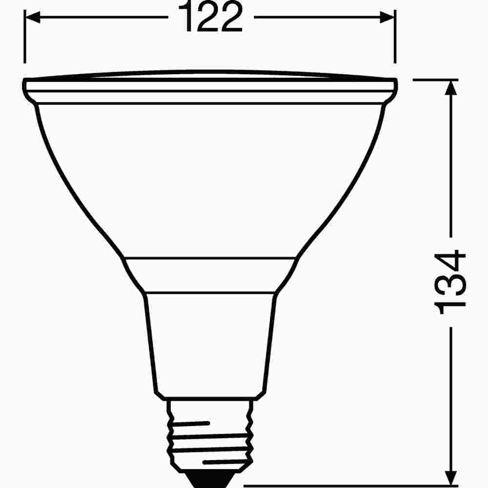 OSRAM 4058075264106 LED-Reflektorlampe, E27, PAR38, 12,5W, EEK:A+, 2700K, warmweiß, 1035lm, 30°, AC, Ø120x132mm