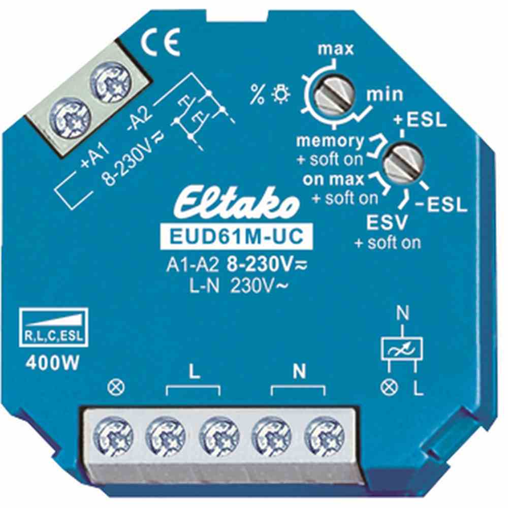 ELTAKO 61100903 Dimmer, 0-400W, universal, Einbauinstallation, Lichtwertspeicher