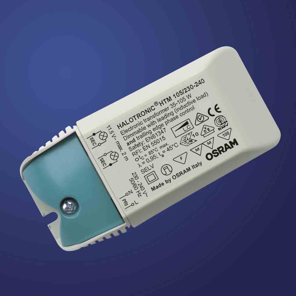 OSRAM 4050300442334 HALOTRONIC PROF Transformator, Mouse, 35-105W, 11,3V, grau, 108x52x33mm, elektronischer Trafo