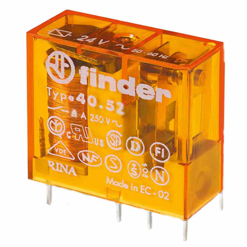 FINDER 405282300000 Relais, 2 Wechsler für 8 A, Spule 230 V AC mit Steck- und Printanschlüssen
