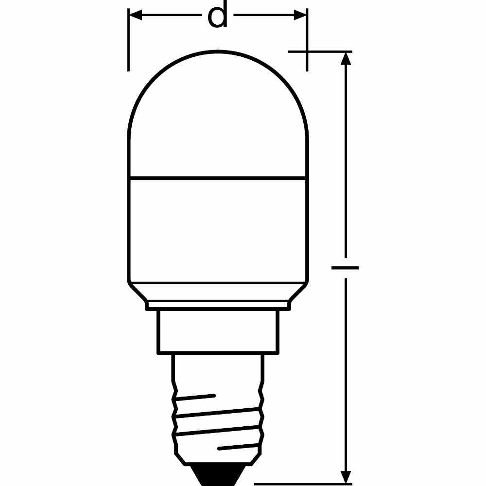 OSRAM 4052899961289 PARATHOM LED-Röhrenlampe, E14, 2,3W, 2700K, 200lm, matt, 160°, AC, Ø25mm