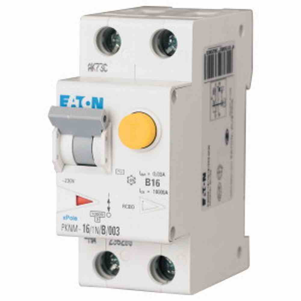 EATON 236205 FI/LS-Schutzschalter, 1p+N, B16, 0,03A, 230V, A, 10kA, 2TE, 1p/abgesichert