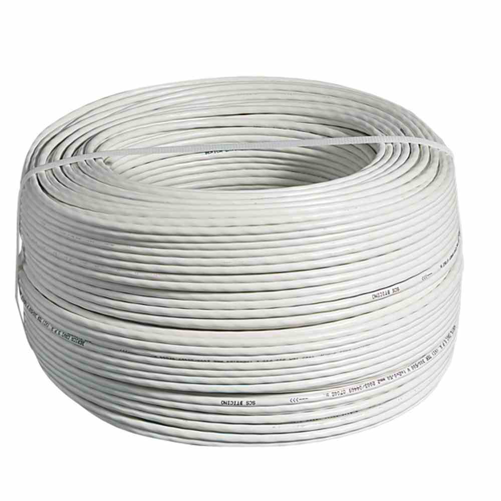 BTICINO 336904 PVC-Schlauchleitung, 2x0,8, grau, rund, Aderkennzeichnung: Farbe