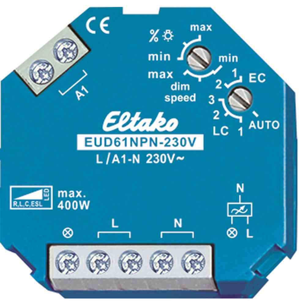 ELTAKO 61100802 Dimmer, universal, Einbauinstallation, Lichtwertspeicher