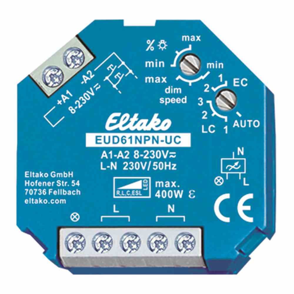 ELTAKO 61100801 Dimmer, 0-400W, universal, Einbauinstallation, Lichtwertspeicher