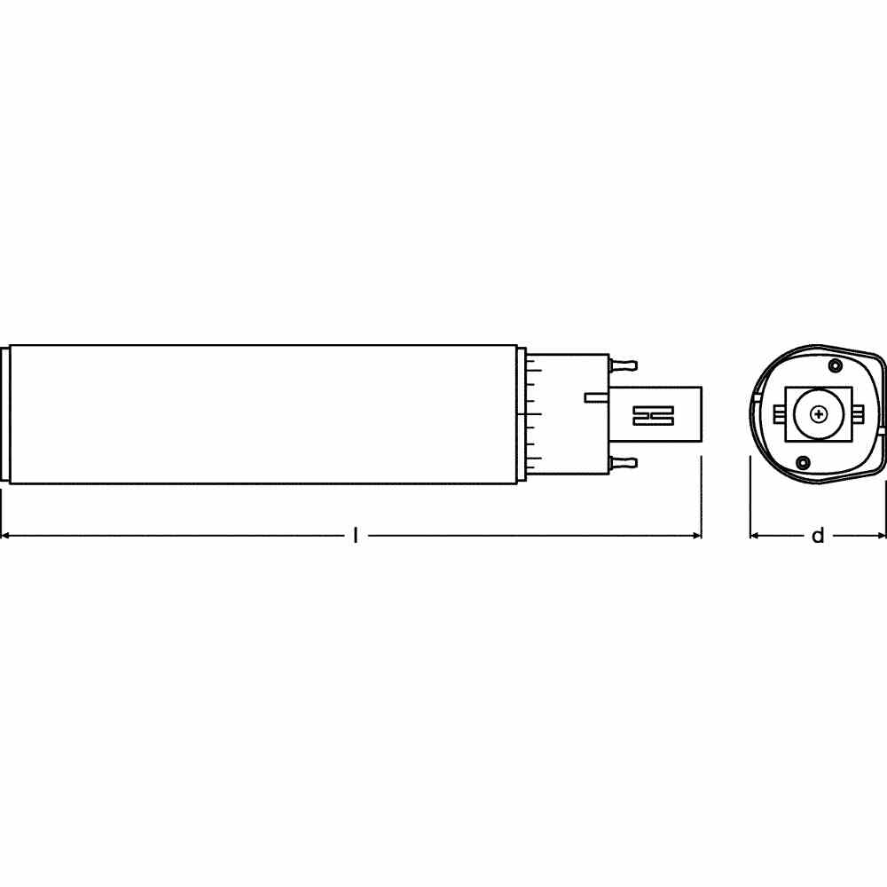 OSRAM 4058075024991 LED-Röhrenlampe, G24d-3 (2-pins), 10W, 4000K, 1000lm, opal, 120°, AC, Ø34,5mm
