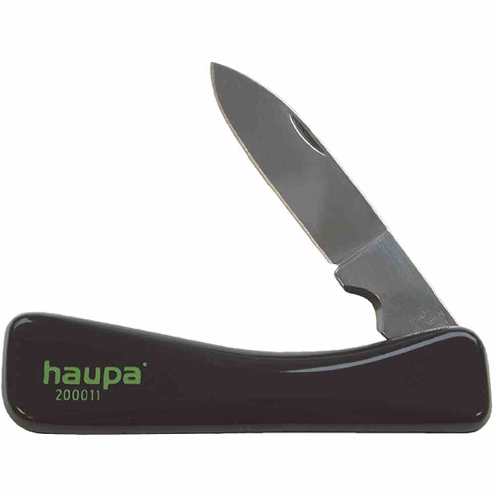 HAUPA 200011 Kabelmesser, 60mm, gerade, zusammenklappbar, PVC, mit Schaber