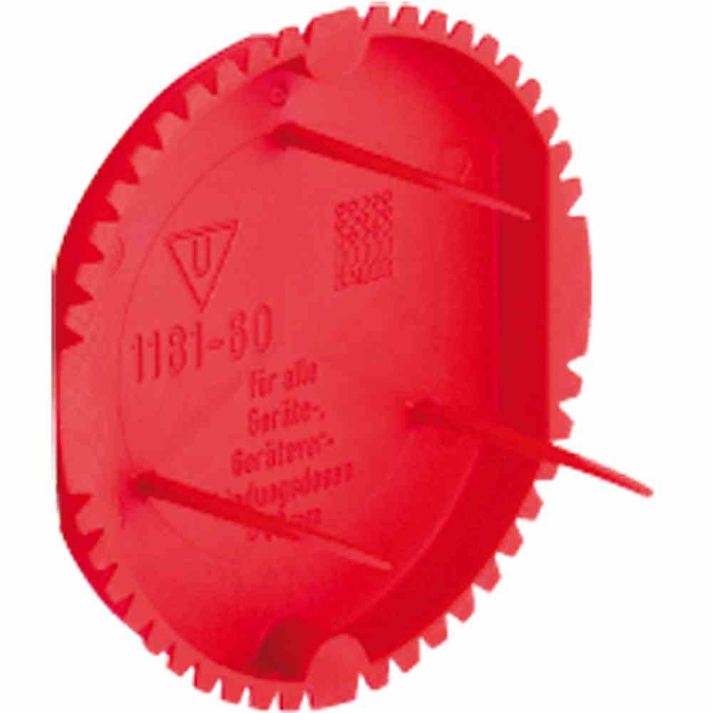 KAISER 1181-60 1181-60 Signaldeckel rot Ø 60mm für Geräte- und Geräte-Verbindungsdosen Ø 60 mm, VPE: 50 STCK