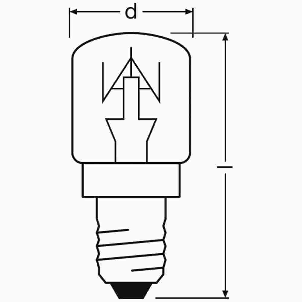 OSRAM 4050300003108 SPECIAL T OVEN CL Backofenlampe, 15W, klar, E14, 230V, Ø22x50mm, 65mA