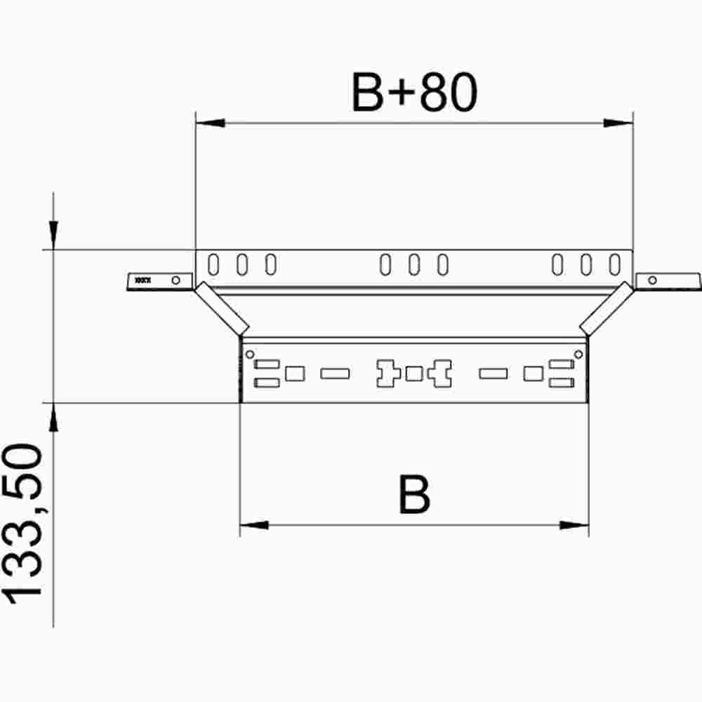 OBO BETTERMANN 6041236 Anbau-Abzweigstück, bandverzinkt, 60x300mm, integrierter Verbinder